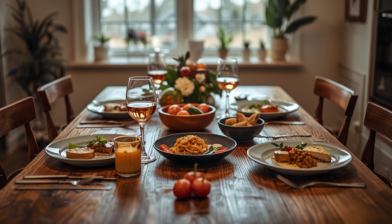 Motionjoint FlexiBite warm kitchen table with shared dishes